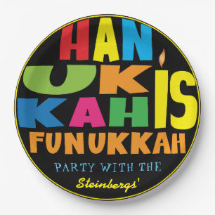 Hanukkah ist Funukkah Pappteller