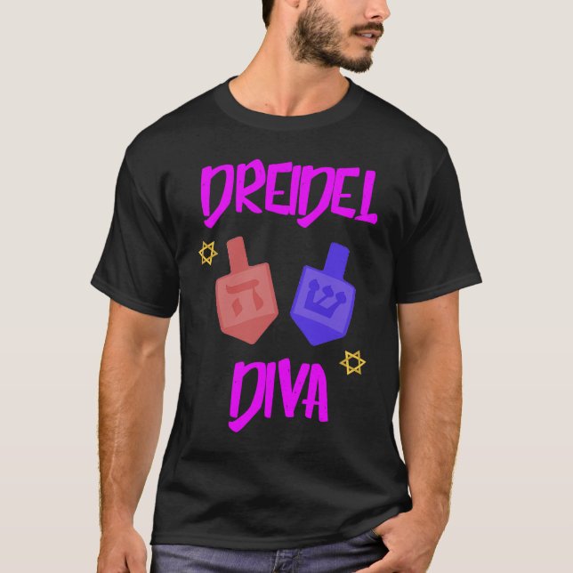 Hanukkah Jewish Dreidel Diva Womens T-Shirt (Vorderseite)