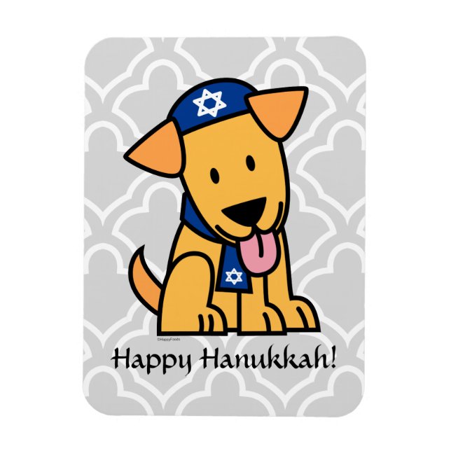 Hanukkah Jewish Labrador Retriever Puppy Dog Magnet (Vertikal)
