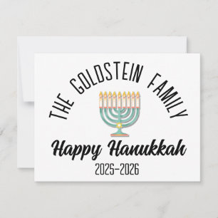 Hanukkah Jüdische Chanuka Personalisiert Familienn Feiertagskarte
