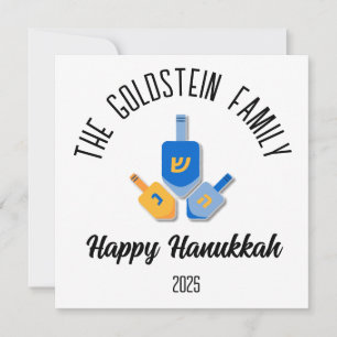 Hanukkah Jüdische Chanuka Personalisiert Familienn Feiertagskarte