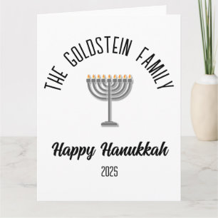 Hanukkah Jüdische Chanuka Personalisiert Familienn Karte