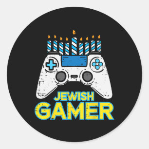 Hanukkah jüdischer Gamer Chanukah Videospiel Männe Runder Aufkleber