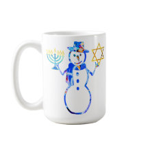 Hanukkah Jüdischer niedlicher Schneemann Menorah S
