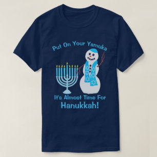 Hanukkah jüdischer Schneemann zieht deinen Yamuka- T-Shirt
