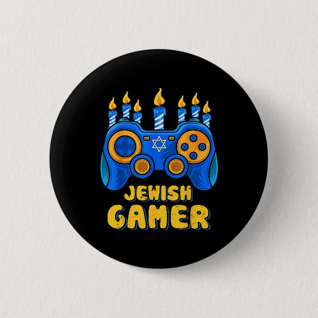 Hanukkah-Jüdischer Videospiel-Controller Gamer Cha Button (Vorderseite)