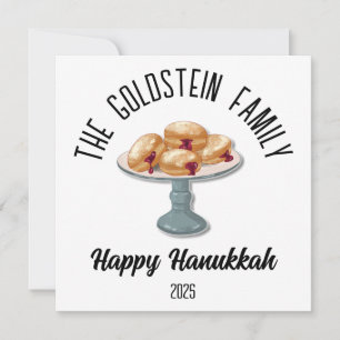 Hanukkah Jüdisches Chanukka Personalisierter Famil Feiertagskarte