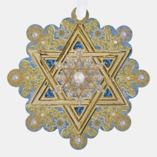 Hanukkah-Juwelen-Schneeflocken-Ornament Karte