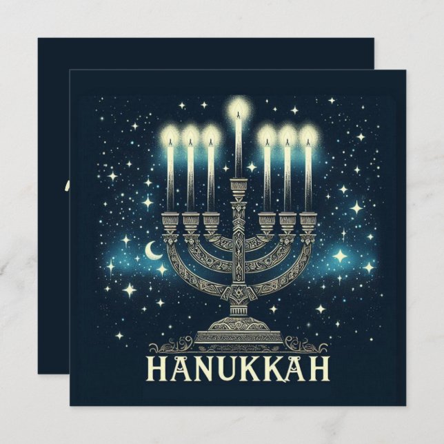 Hanukkah Karte (Vorne/Hinten)