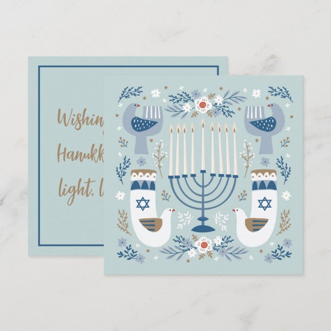 Hanukkah Karte (Vorne/Hinten)
