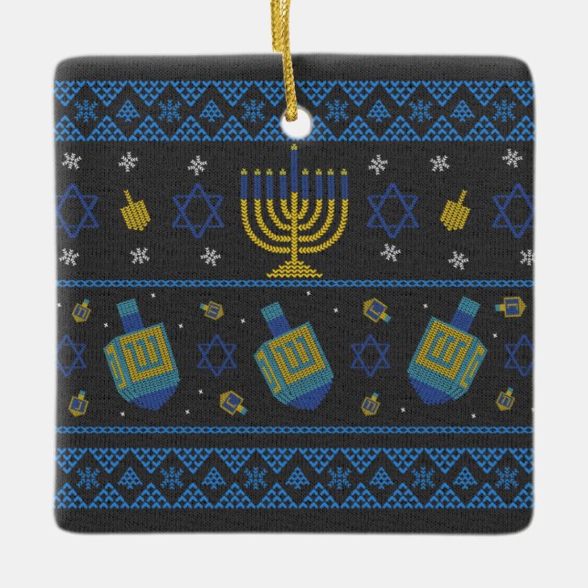 Hanukkah-Keramik Keramikornament (Vorderseite)