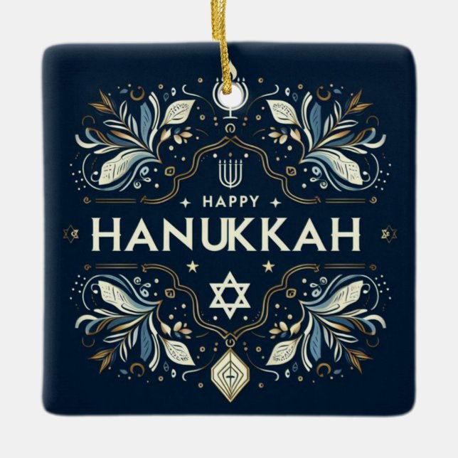 Hanukkah Keramik Ornament (Vorderseite)