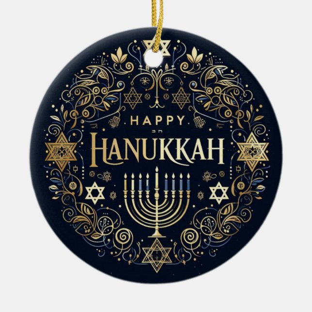 Hanukkah Keramik Ornament (Vorne)