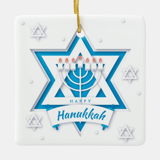 Hanukkah Keramik Ornament (Vorderseite)