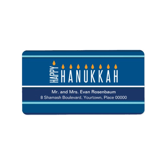Hanukkah-Kerzen-Rücksendeadresse Adressaufkleber (Vorne)