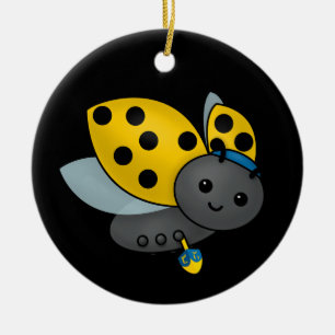 Hanukkah Ladybug Keramik Ornament