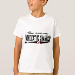 Hanukkah "Latke Eating Champion" Kid's T - Shirt<br><div class="desc">Hanukkah "Latke Eating Champion" Personalisieren durch Löschen von "Allan ist unsere neue" und ersetzen durch Ihre eigene Nachricht. Wählen Sie Ihre Lieblings-Schriftart-Größe, Farbe und Größe. Wählen Sie aus vielen verschiedenen Farben, Stilen und Größen für dieses Design! Danke, dass du angehalten und eingekauft hast! Viel geschätzt! Happy Chanukah/Hanukkah! Stil: Kids' Hanes...</div>