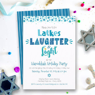 Hanukkah-Latke-Lachen-Licht-Spaß- Moderne Party Einladung