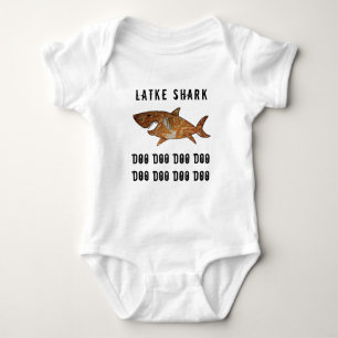 Hanukkah Latke Shark Doo Doo Baby Jersey Bodysuit Baby Strampler