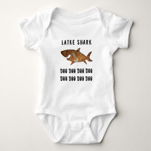 Hanukkah Latke Shark Doo Doo Baby Jersey Bodysuit Strampler