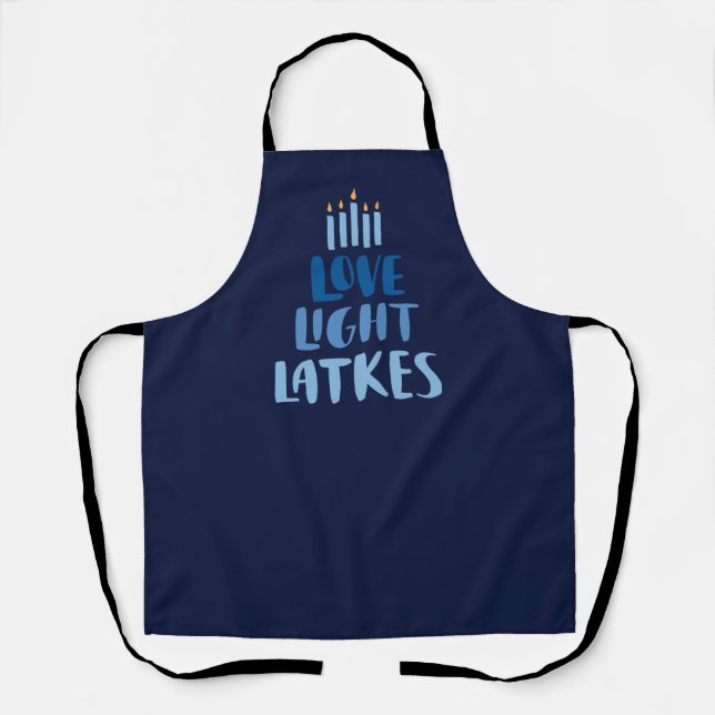 Hanukkah Latkes | Fun Typografy Blue Schürze (Vorderseite)