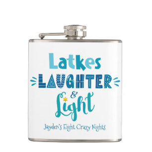Hanukkah Latkes Laghter Light Funny Individuelle N Flachmann