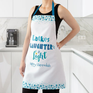 Hanukkah Latkes Laghter Light Modern Typografy Schürze