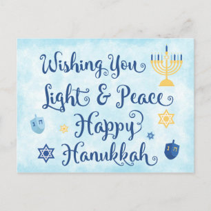 Hanukkah Licht und Frieden Feiertagspostkarte
