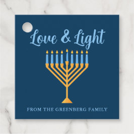 Hanukkah Liebe & Light Custom Menorah Blue Party Geschenkanhänger