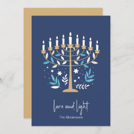 Hanukkah Liebe & Light Floral Menorah Card Feiertagskarte