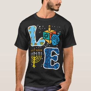 Hanukkah-Liebe-Menora-Dreidel-Chanukah-jüdische Fr T-Shirt