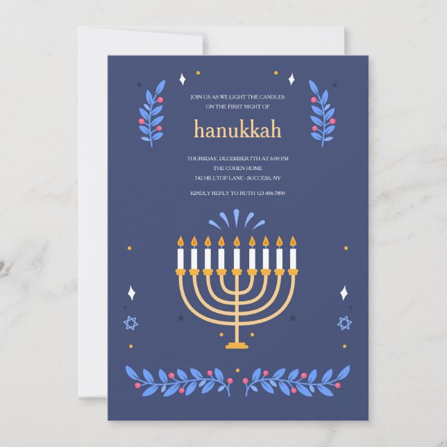 Hanukkah Light Einladung (Vorderseite)