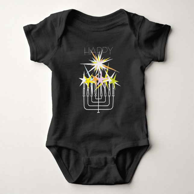 HANUKKAH LIGHTS BABY STRAMPLER (Vorderseite)