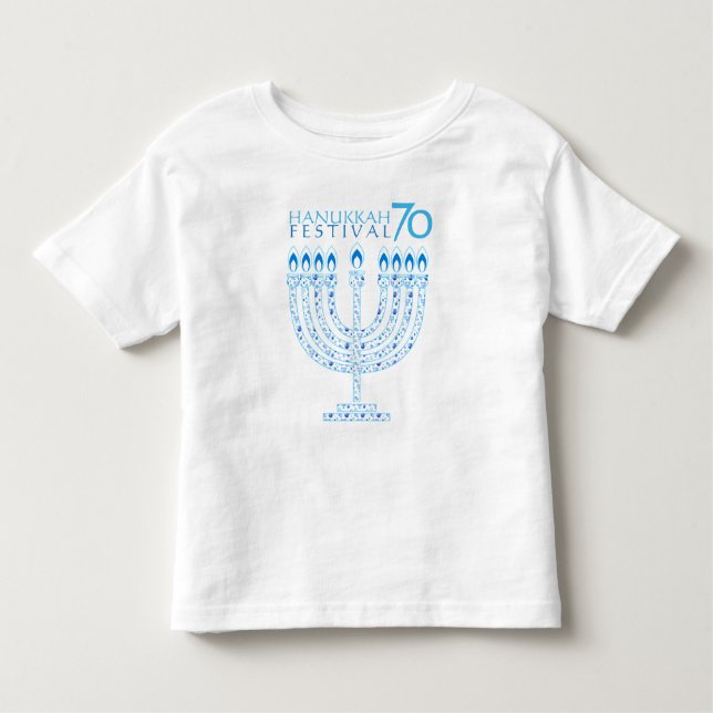 Hanukkah Lights Festival Jubiläum 70 Kleinkind T-shirt (Vorderseite)