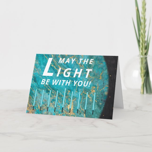 Hanukkah Lights Grußkarte Einladung (Vorderseite)