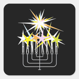 Hanukkah Lights Quadratischer Aufkleber