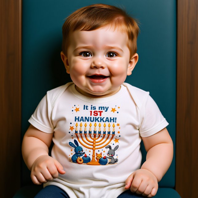 Hanukkah Lit with Littles Baby Strampler (Hanukkah Lit with Littles Baby Bodysuit)