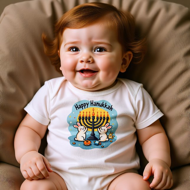 Hanukkah Lit with Littles Baby Strampler (Hanukkah Lit with Littles Baby Bodysuit)