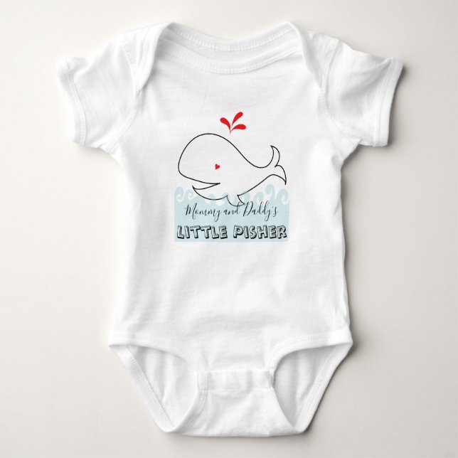 Hanukkah "Little Pisher" Baby Jersey Bodysuit Strampler (Vorderseite)