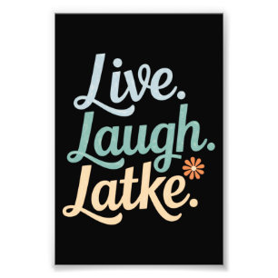 Hanukkah Live Lachen Latke Lustiger Feiertag Famil Fotodruck