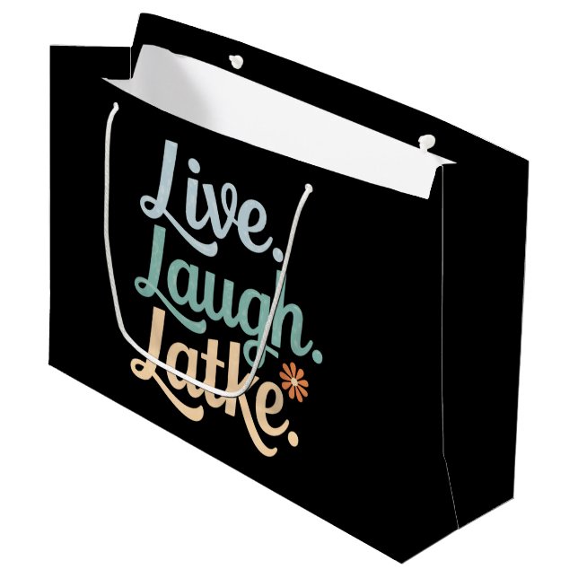 Hanukkah Live Laugh Latke Funny Holiday Family Große Geschenktüte (Vorderseite Schrägansicht)