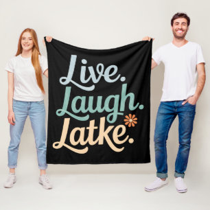 Hanukkah Live Laugh Latke Lustiger Feiertag Famili Fleecedecke