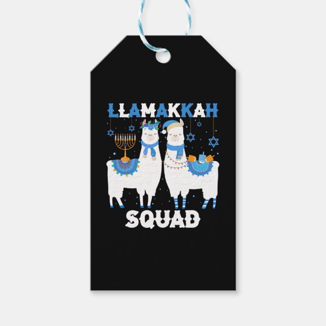 Hanukkah Llama Christmas Happy Llamakah Squad Cute Geschenkanhänger (Vorderseite)