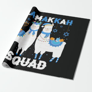 Hanukkah Llama Weihnachtsglücklich Llamakah Squad  Geschenkpapier