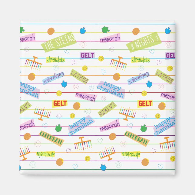 Hanukkah Magnet Square Chanukah Party (Vorne)