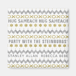 Hanukkah Magnet Square HUG SAMEACH