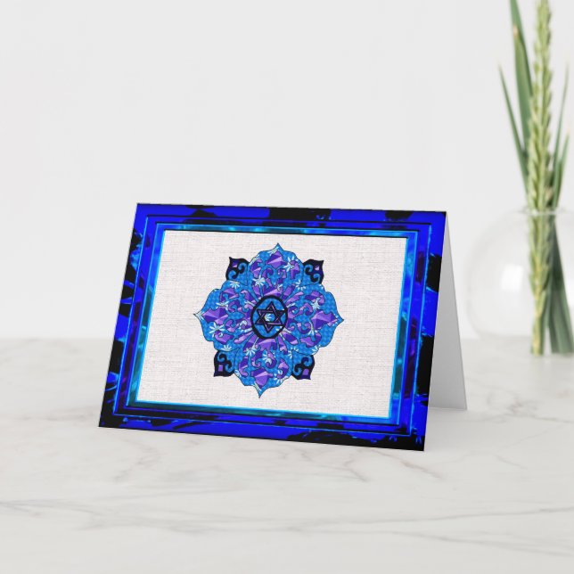 Hanukkah Mandela Feiertagskarte (Vorderseite)