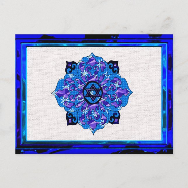 Hanukkah Mandela Feiertagspostkarte (Vorderseite)