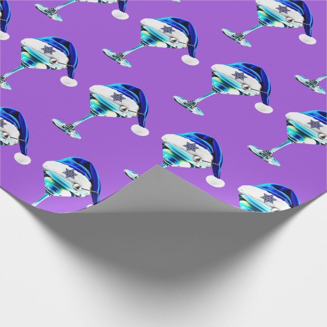 Hanukkah Martini Geschenkpapier (Ecke)