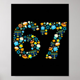 Hanukkah-Menora Dreidel 67 Festliche Chanukka Sech Poster